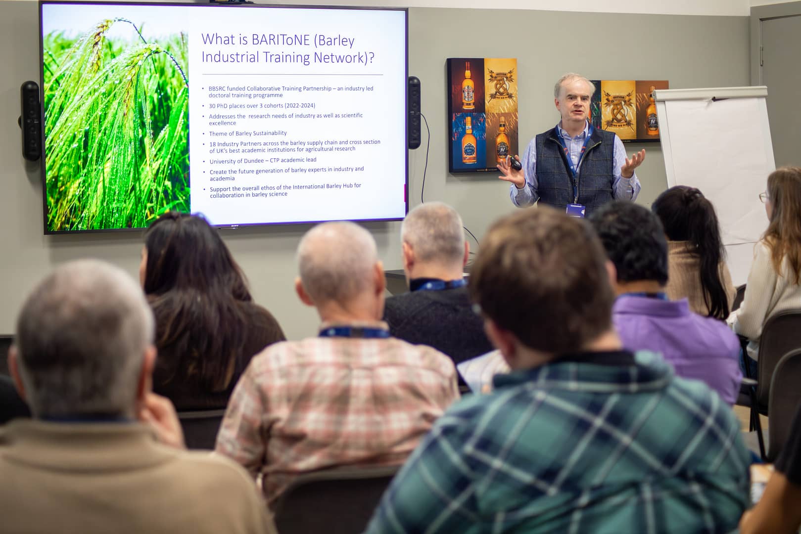 Professor James Brosnan presenting at a new student Induction event